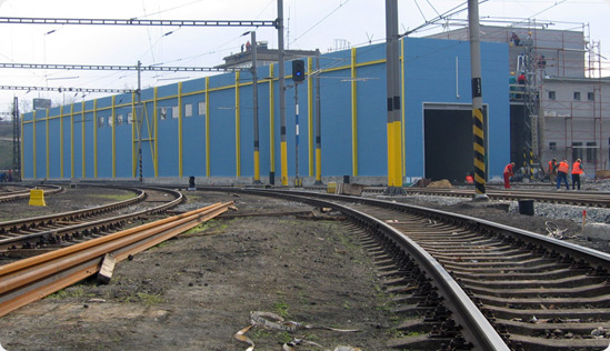 Myčka kolejových vozidel v DKV Praha